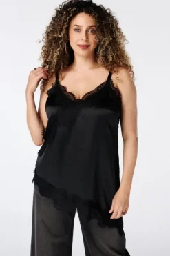A-symmetrische blouse met kant