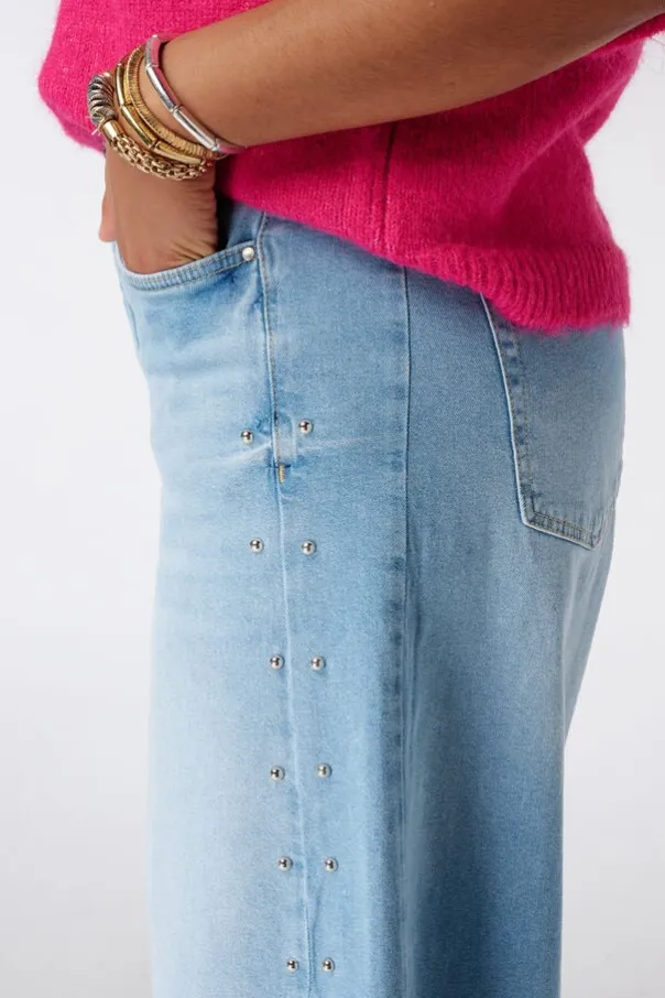 Barrel jeans met studs