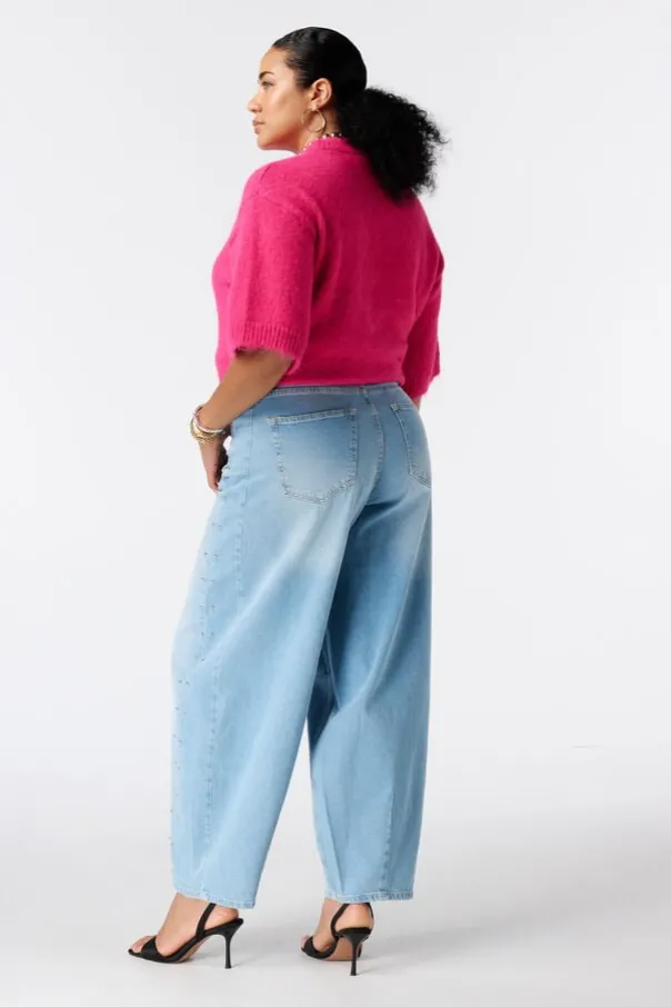 Barrel jeans met studs