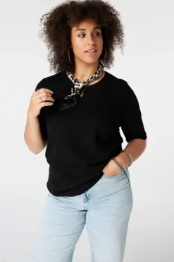 Basic top van ribstof