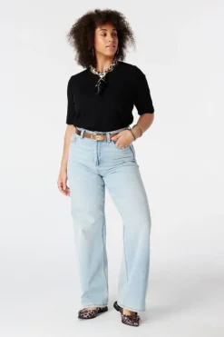 Basic top van ribstof