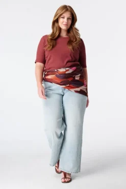 Basic top van ribstof