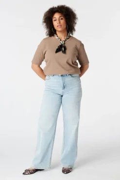 Basic top van ribstof