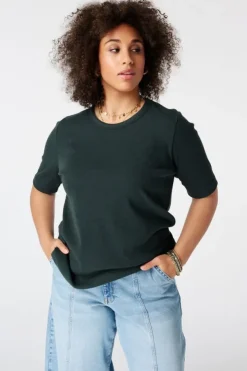 Basic top van ribstof