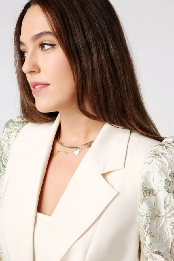 Blazer met korte mouwen met opdruk