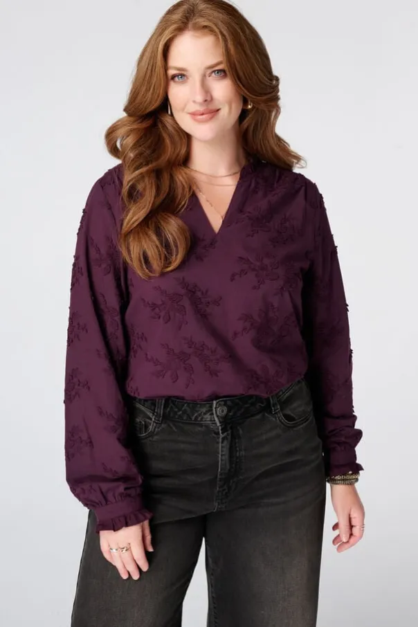 Blouse met borduursel