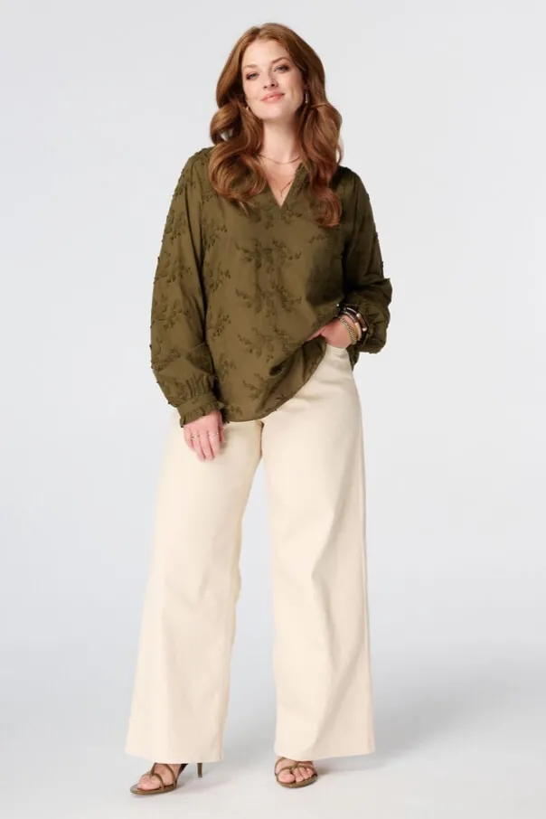 Blouse met borduursel