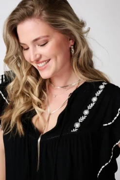 Blouse met korte ruffle mouwen