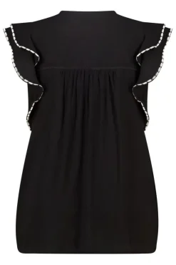 Blouse met korte ruffle mouwen