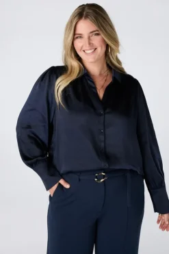 Blouse met satijnlook