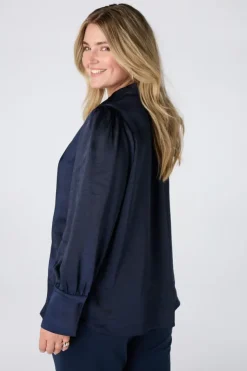 Blouse met satijnlook