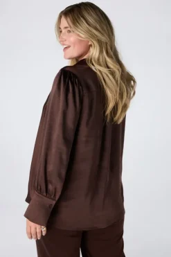 Blouse met satijnlook