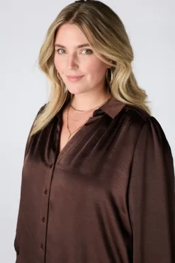 Blouse met satijnlook