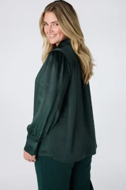 Blouse met satijnlook