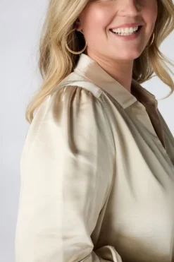 Blouse met satijnlook