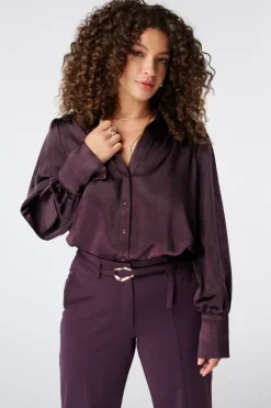 Blouse met satijnlook