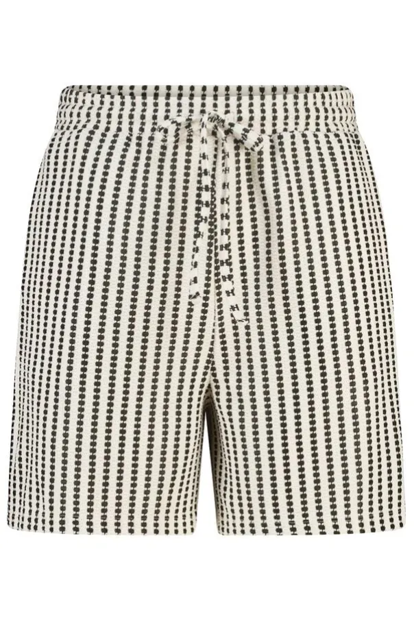 Bouclé short met print