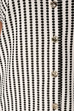 Bouclé top met print