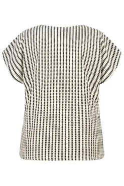Bouclé top met print