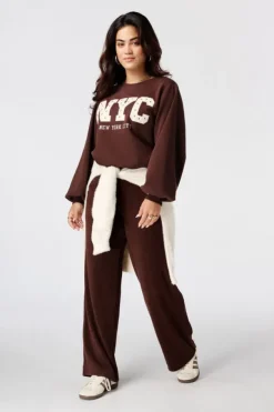 Corduroy wide leg broek