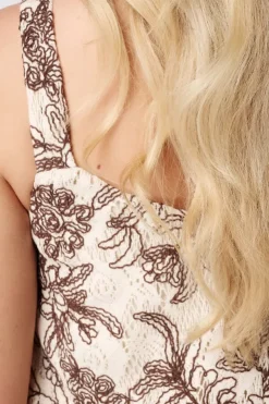 Crochet top met bloemenprint