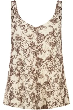 Crochet top met bloemenprint