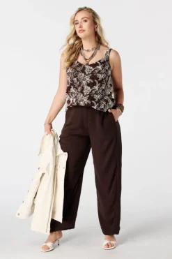 Crochet top met bloemenprint