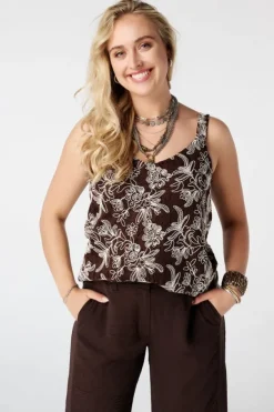 Crochet top met bloemenprint