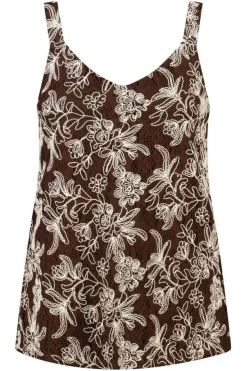 Crochet top met bloemenprint