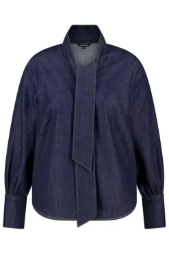 Denim blouse met sjaaltje