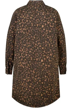 Denim jurk met animal print