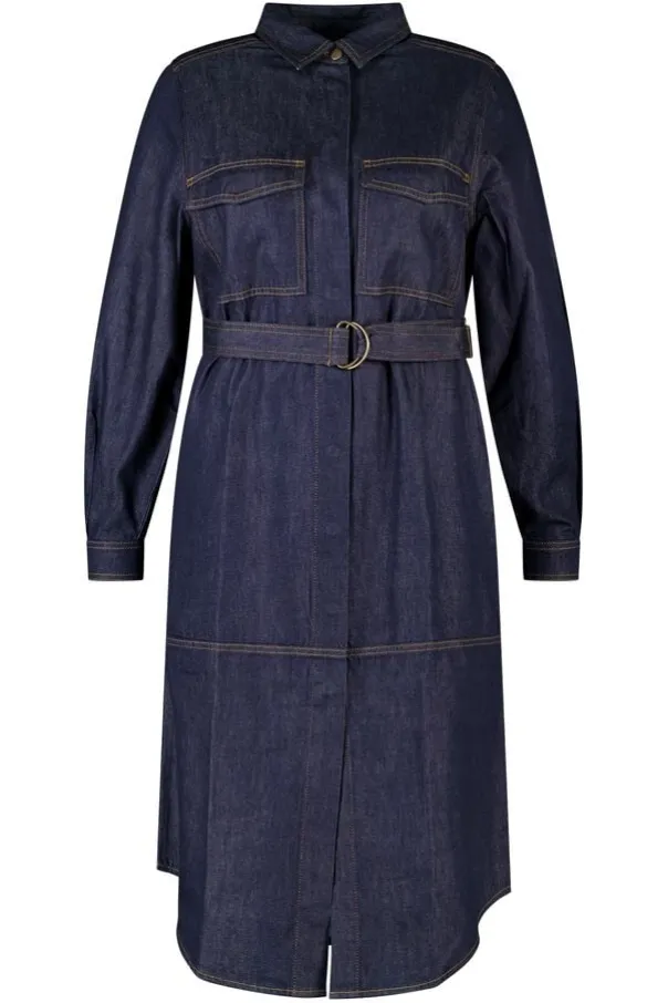 Denim jurk met ceintuur