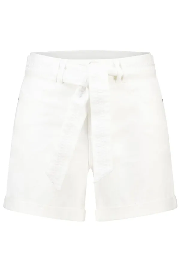 Denim short met tailleband