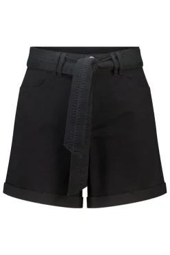 Denim short met tailleband