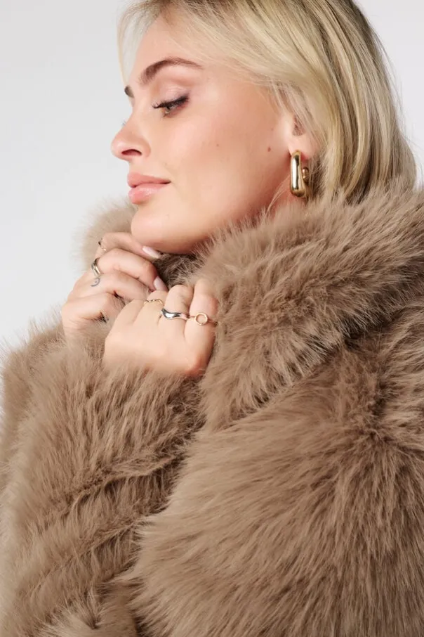 Faux fur jas