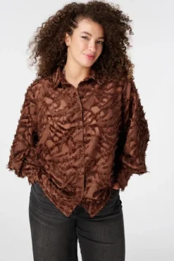 Fluffy blouse met opdruk