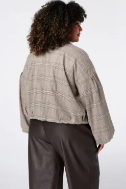 Geruit bomber jasje