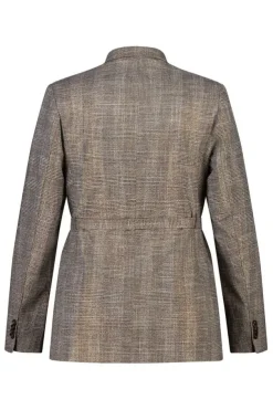 Geruite blazer met ceintuur