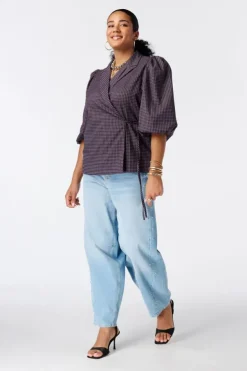 Geruite blazer met overslag