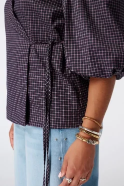 Geruite blazer met overslag