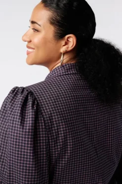 Geruite blazer met overslag