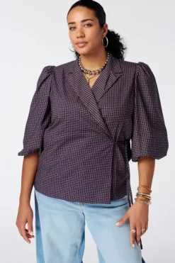 Geruite blazer met overslag