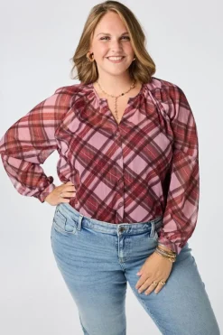 Geruite blouse