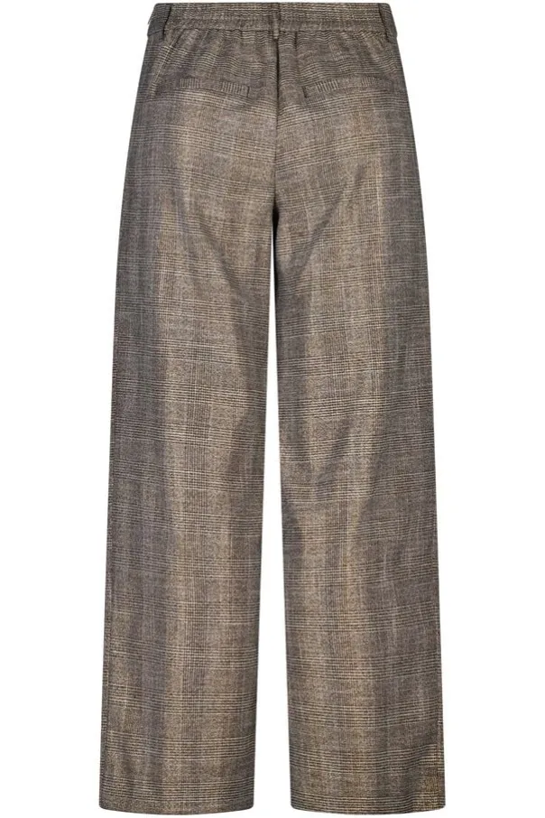 Geruite wide leg broek