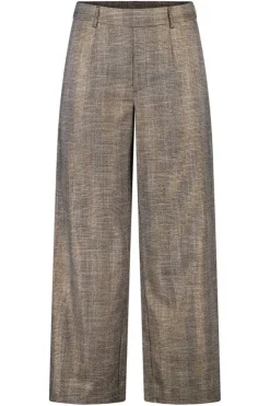 Geruite wide leg broek