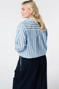 Gestreepte ballon blouse