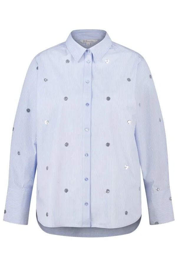 Gestreepte blouse met pailletten