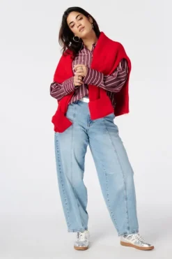 Gestreepte blouse met parels