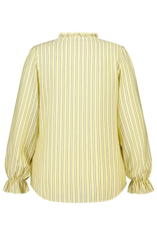 Gestreepte blouse met volants