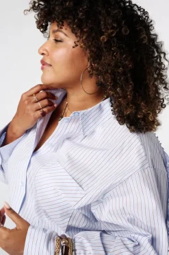 Gestreepte blouse met volants